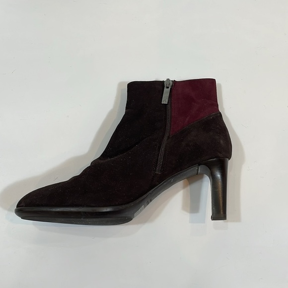 Aquatalia High Heel Boots Booties 8.5 Brown Suede Leather Made In Italy EUC - Picture 6 of 13